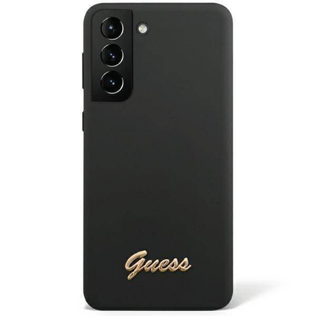 Guess Silicone Script Metal Logo - Etui Samsung Galaxy S23+ (czarny)