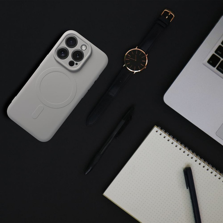 Futerał Silicone Mag Cover kompatybilny z MagSafe do IPHONE 15 PRO tytanowy szary