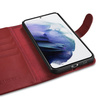 iCarer Haitang Leather Wallet Case for Samsung Galaxy S22+ (S22 Plus) genuine leather cover red (AKSM05RD)