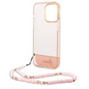 Guess Translucent Pearl Strap - Etui iPhone 14 Pro Max (różowy)