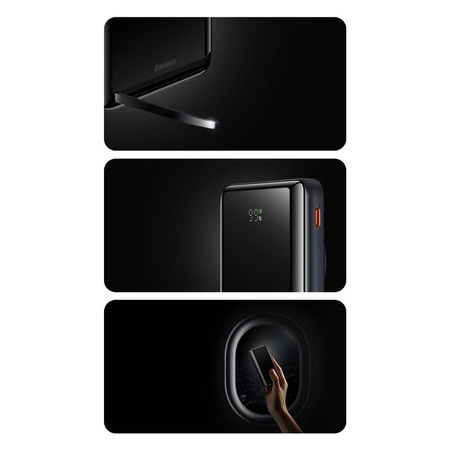 Baseus Magnetic Bracket powerbank z bezprzewodowym ładowaniem MagSafe 10000mAh 20W Overseas Edition biały (PPCX000202) + kabel USB Typ C Baseus Xiaobai Series 60W 0,5m