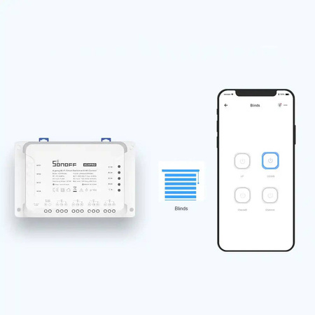 Sonoff Smart 4-Kanal-Relais Wi-Fi-Stromschalter Weiß (4CHR3)
