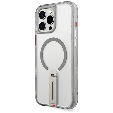 Etui Skinarma Helix do iPhone 16 Pro Magnetic Charging 360 Rotating Stand titanium