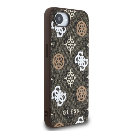 Guess PU 4G Peony Case mit MagSafe für iPhone 16e - Braun
