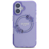 Original Case IPHONE 16 Guess Hardcase IML Flowers Wreath MagSafe (GUHMP16SHFWFCU) purple