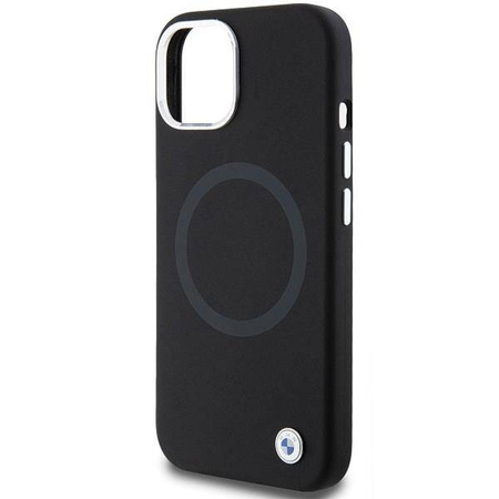 BMW Signature Liquid Silicone MagSafe case for iPhone 15 - black