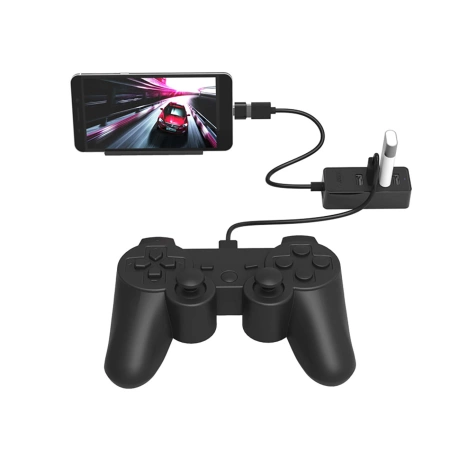 HUB 4-portowy USB-A 2.0 przewód 1M - czarny