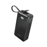 Powerbank SBS 10000 mAh 20W z wbudowanym kablem USB-C i wyświetlaczem cyfrowym - czarny