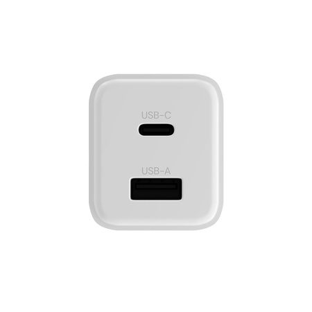 Allity ładowarka sieciowa GaN PD QC ATC-01-20WAC 1x USB-C 1x USB-A 20W biała