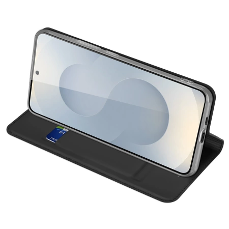 Dux Ducis Skin Pro Case for Samsung Galaxy S25 Edge with Flip and Card Slot - Black