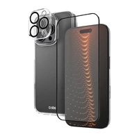 SBS set with D3O technology for iPhone 16 Pro - case + glass screen and camera protector - transparent