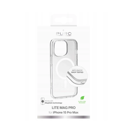 Puro Cover aus TPU+PC "LITE MAG" mit Magsafe für iPhone 16E, transparent