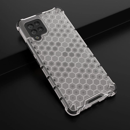 Honeycomb Handyhülle Schutzhülle mit TPU Rahmen für Samsung Galaxy A42 5G transparent