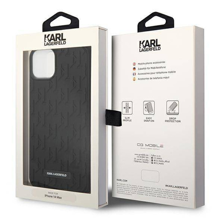 Karl Lagerfeld Monogram 3D Pattern - Etui iPhone 14 Plus (czarny)