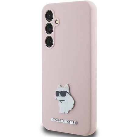 Karl Lagerfeld Silicone Choupette Metal Pin case for Samsung Galaxy S23 FE - pink