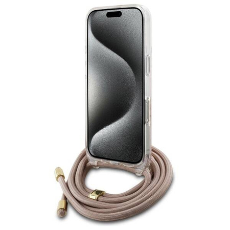 Oryginalne Etui IPHONE 16 Guess Hardcase Crossbody Cord 4G Print (GUHCP16SHC4SEP)