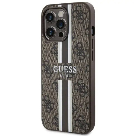 Guess GUHMN61P4RPSW iPhone 11 / Xr brown/brown hardcase 4G Printed Stripes MagSafe