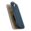 iCarer CE Oil Wax Premium Leather Folio Case skórzane etui iPhone 14 Plus z klapką magnetyczne MagSafe niebieski (AKI14220707-BU)
