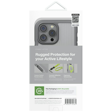 Etui UNIQ Combat Active do iPhone 16 Pro Max Magclick Charging szary