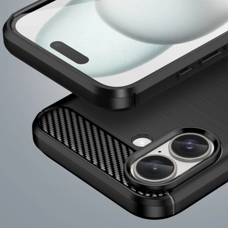 Carbon Case for iPhone 16 Silicone Case - Black