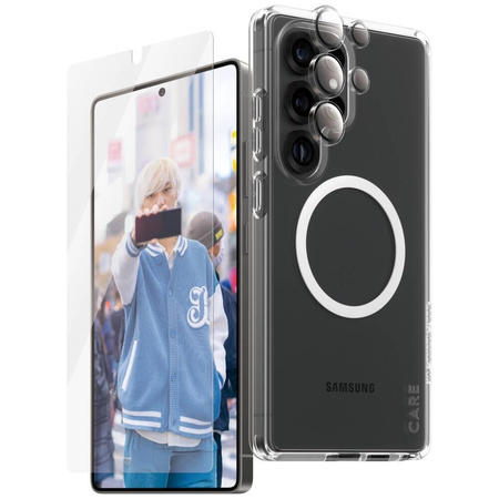 Zestaw ochronny CARE by PanzerGlass Flagship 3w1 Etui+Szkło+Lens do Samsung Galaxy S25 Ultra