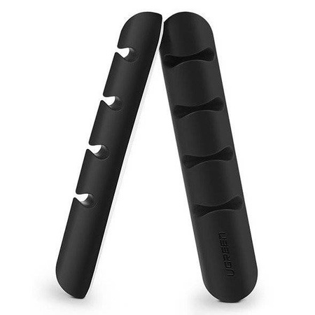Ugreen 2x samoprzylepny organizer na 4 kable przewody czarny (30762)