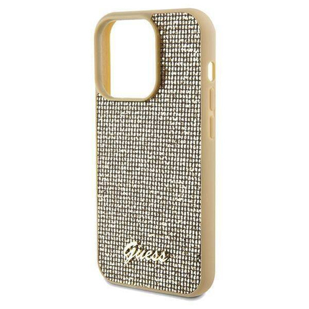 Oryginalne Etui GUESS Hardcase GUHCP14LPMSDGSD do iPhone 14 Pro (Disco Script Metal / złoty)
