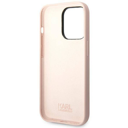 Original Handyhülle IPHONE 14 PRO MAX Karl Lagerfeld Hardcase Silicone Choupette Body hell-pink