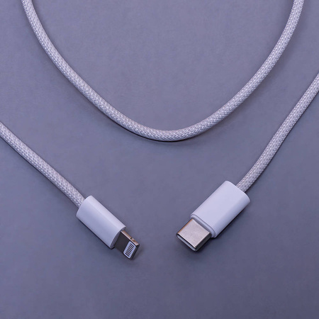 Maxlife kabel MXUC-06 USB-C - Lightning 1,0 m 20W szary nylonowy
