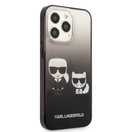 Original Case IPHONE 14 PLUS Karl Lagerfeld Hardcase Gradient Ikonik Karl & Choupette (KLHCP14MTGKCK) black