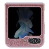 Guess nakładka do Samsung Z Flip5 GUHCZF5HGGSHP różowa HC PU/TPU Glitter Script