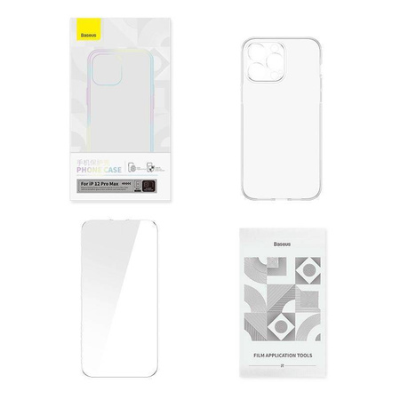 Etui IPHONE 12 PRO MAX Baseus Corning & Szkło Hartowane transparentne