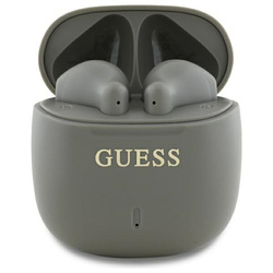 Oryginalne Słuchawki Bluetooth TWS GUESS Printed Classic Logo - GUTWSJ14ESGE + stacja dokująca szarobrązowe