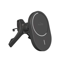Uchwyt samochodowy Puro z ładowarką Qi2, kompatybilny z MagSafe - czarny