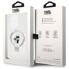 Karl Lagerfeld KLHMP14LHMRSKCH iPhone 14 Pro 6,1&quot; weiß/weiß Hardcase Ringständer Karl&amp;Choupette MagSafe