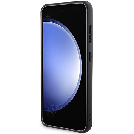 DKNY DKHMS24MPSHRPSK S24+ S926 czarny/black hardcase Leather Pattern Metal Logo MagSafe