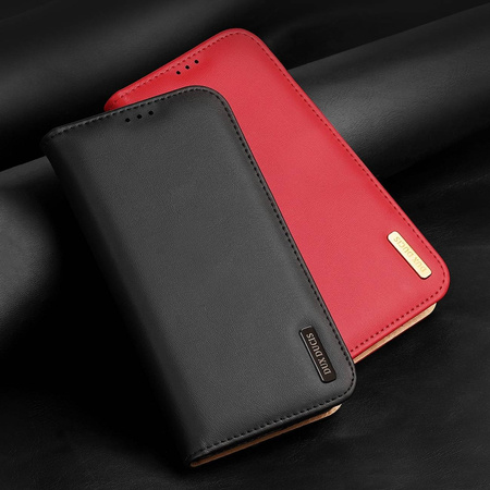 Dux Ducis Hivo echt Leder booktype case schutzhülle aufklappbare hülle für iPhone 14 Pro Max schwarz