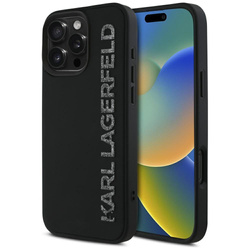 KARL LAGERFELD futerał do IPHONE 16 KLHCP16SRBKGVCK (3D Rubber Elongated Glitter) czarny