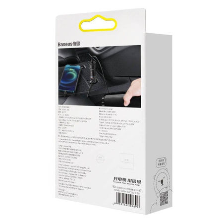 Baseus Share Together ładowarka samochodowa USB / USB Typ C / gniazdo zapalniczki 120W Quick Charge Power Delivery szary (CCBT-C0G)
