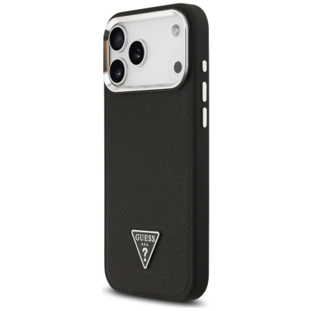 Guess Grained Triangle Logo MagSafe case for iPhone 17 Pro Max - black