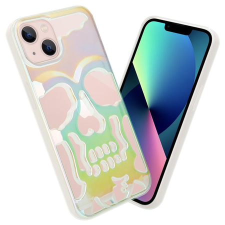 ETUI SKULL IPHONE 12 / 12 PRO, HOLO WHITE / BIAŁY