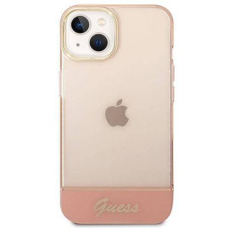 Oryginalne Etui IPHONE 14 PLUS Guess Hardcase Translucent różowe