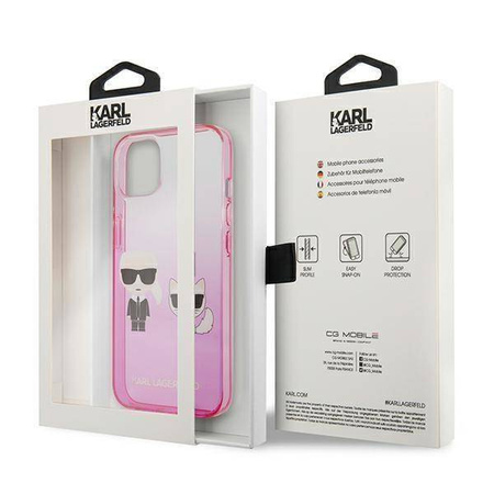 Karl Lagerfeld KLHCP13STGKCP iPhone 13 mini 5,4 "hardcase pink / pink Gradient Ikonik Karl &amp; Choupette