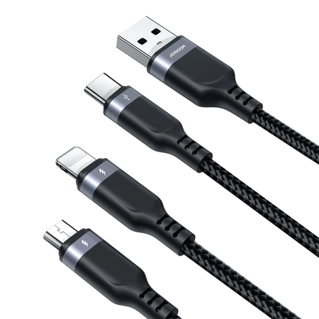 Joyroom Multi-Use Series S-A18 3in1 USB-A – Lightning /USB-C/Micro-USB-Kabel 0,3 m – Schwarz