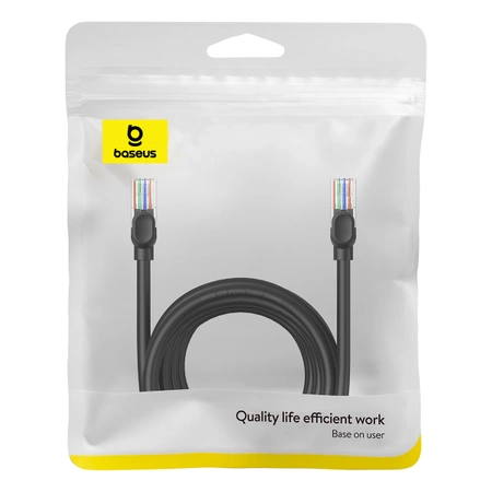 Baseus High Speed ​​Cat 5 RJ-45 1000Mb/s Ethernet cable 8m round - black