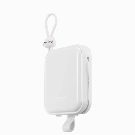 Joyroom powerbank z kablami USB C i Lightning oraz podstawką Cutie Series 10000mAh 22.5W biały (JR-L008) 