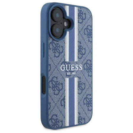 Original Case IPHONE 16 Guess Hardcase 4G Printed Stripes MagSafe (GUHMP16SP4RPSB) blue