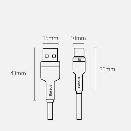Baseus Cafule Metal Data kabel USB - USB Typ C 66W Quick Charge 25cm czarny (CAKF000001)