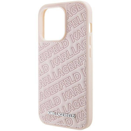 Karl Lagerfeld Quilted K Pattern Hülle für iPhone 15 Pro Max – Rosa