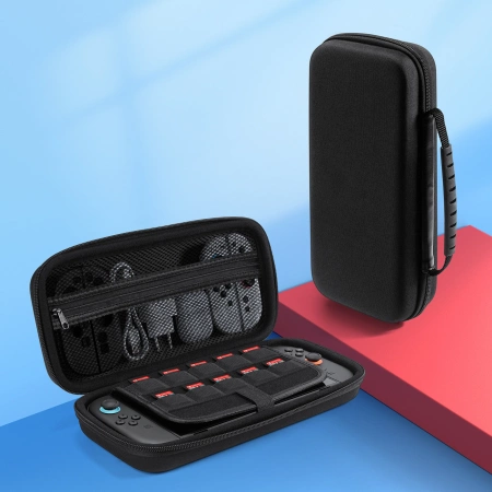 Futerał etui Dux Ducis na Nintendo Switch 2 z rączką i przegródkami na gry - czarny